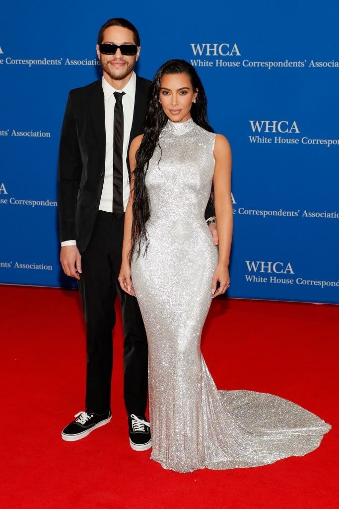Pete Davidson and Kim Kardashian on the red carpet