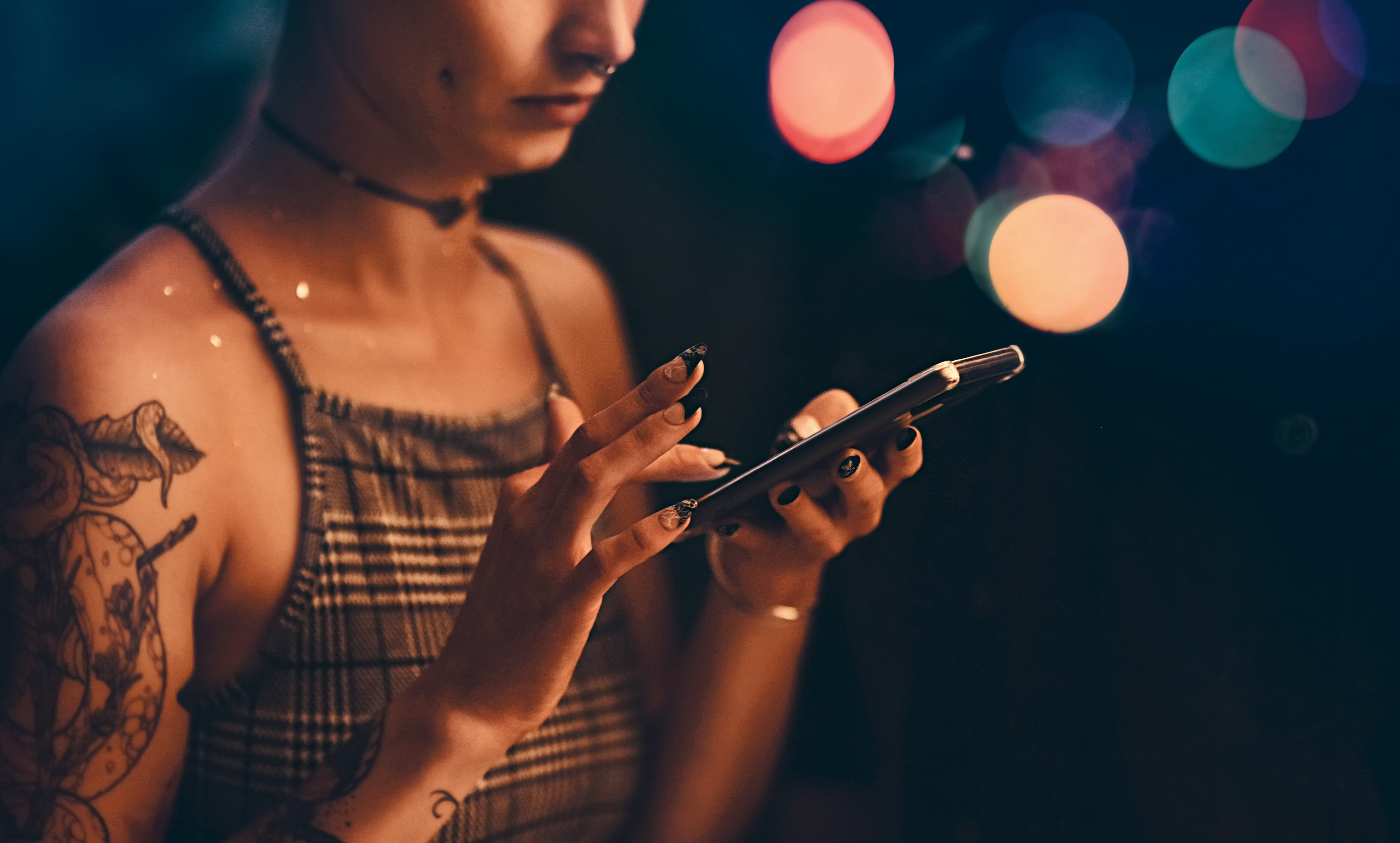 A woman on her phone