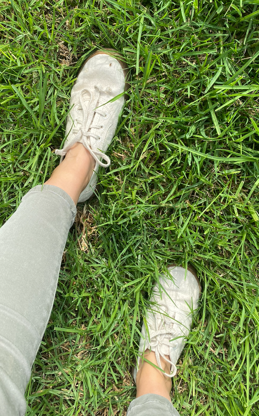 Krista&#x27;s shoes in the grass