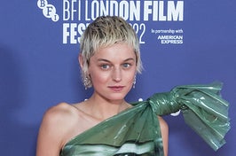 Emma made a splash — no pun intended — at the film's premiere, while the film's other star Harry Styles was nowhere to be found.