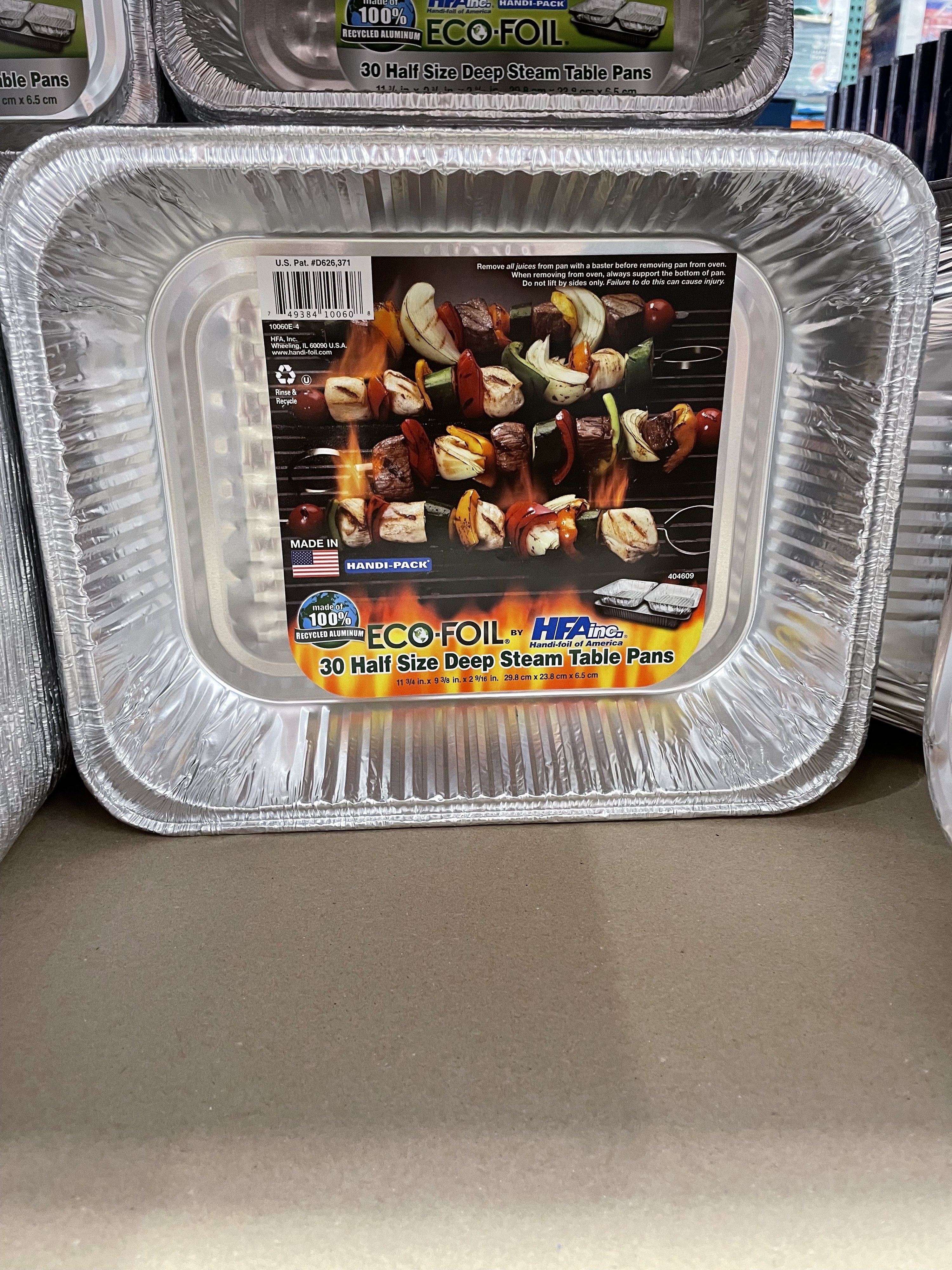 a pack of foil steam pans
