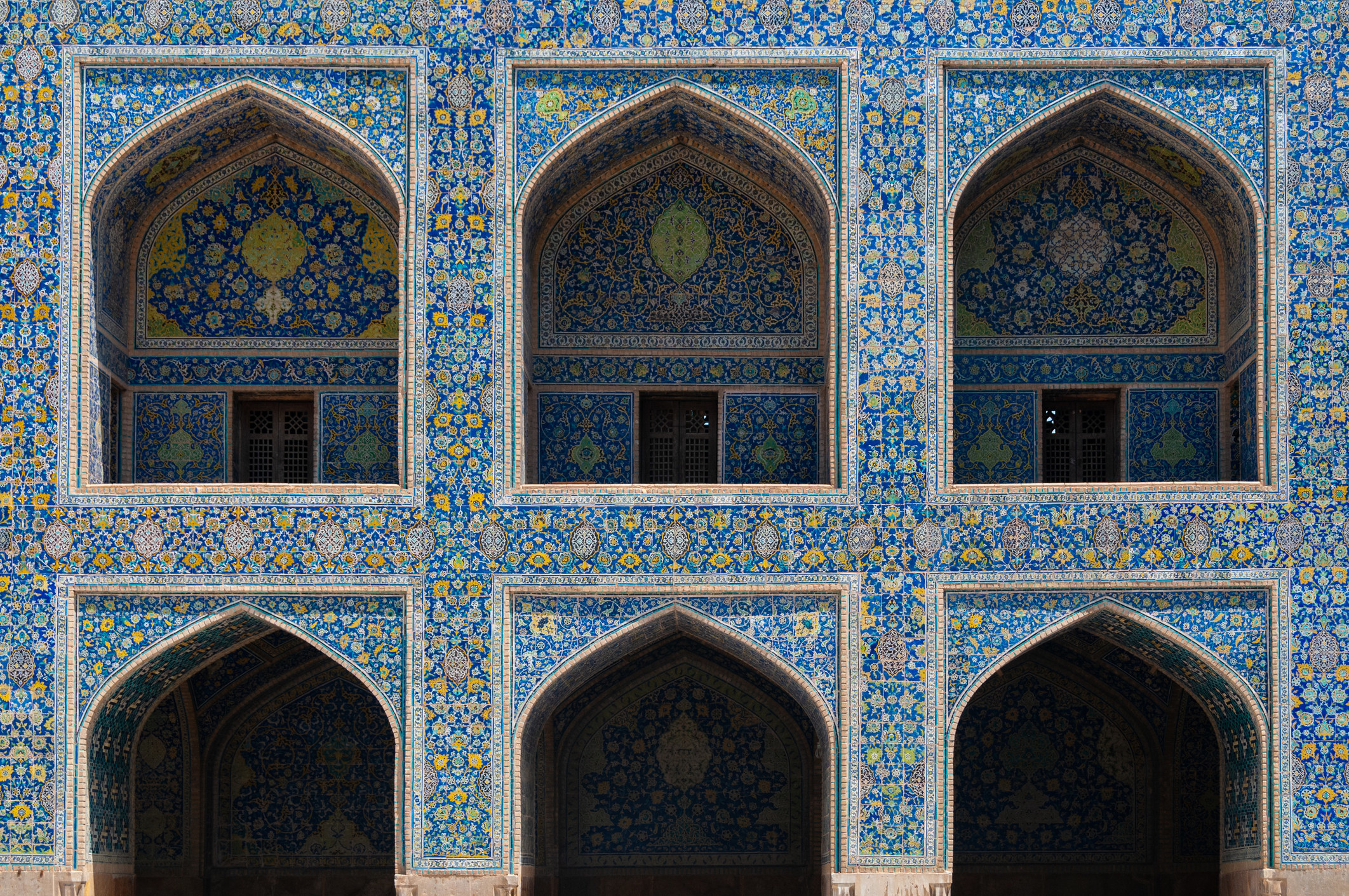Blue tiles of a mosque