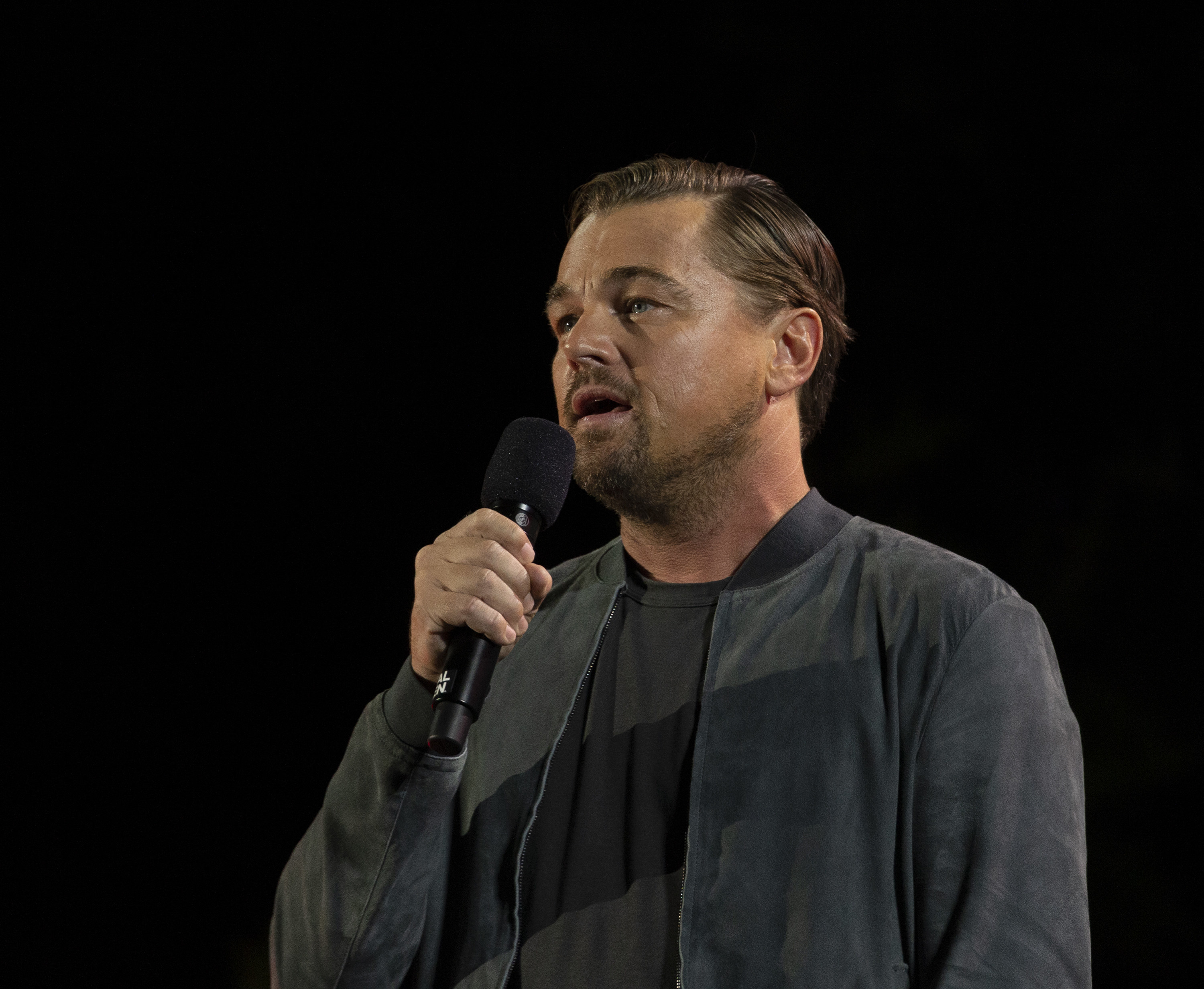 Leonardo DiCaprio speaks on stage during 2019 Global Citizen Festival at Central Park