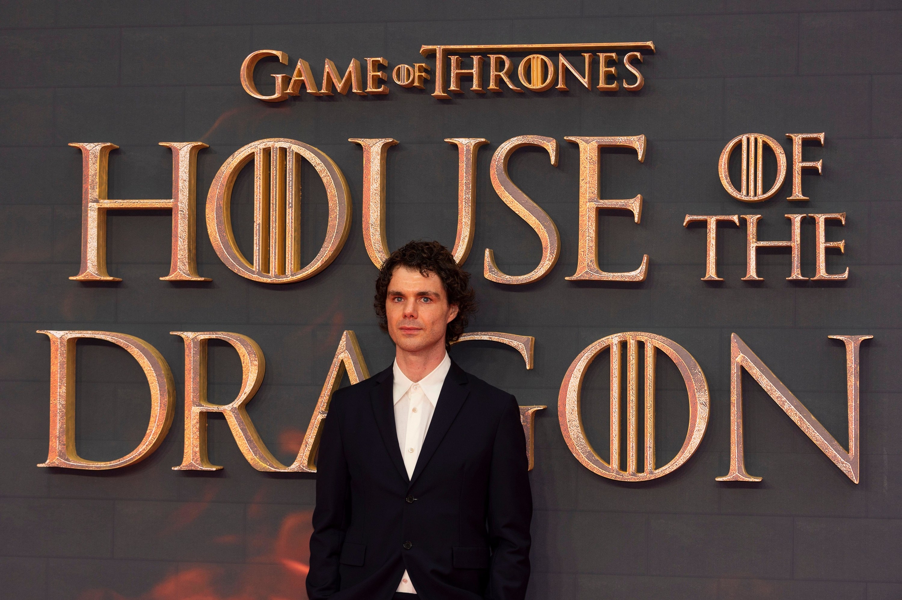 Actor Matthew Needham poses at the premiere of &quot;House of the Dragon&quot;