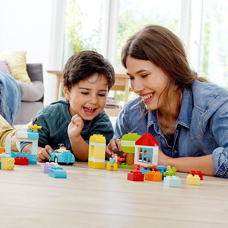 family with LEGO starter kit