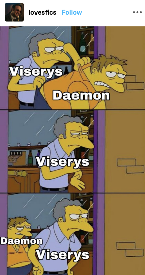 Simpsons characters as Daemon and Viserys