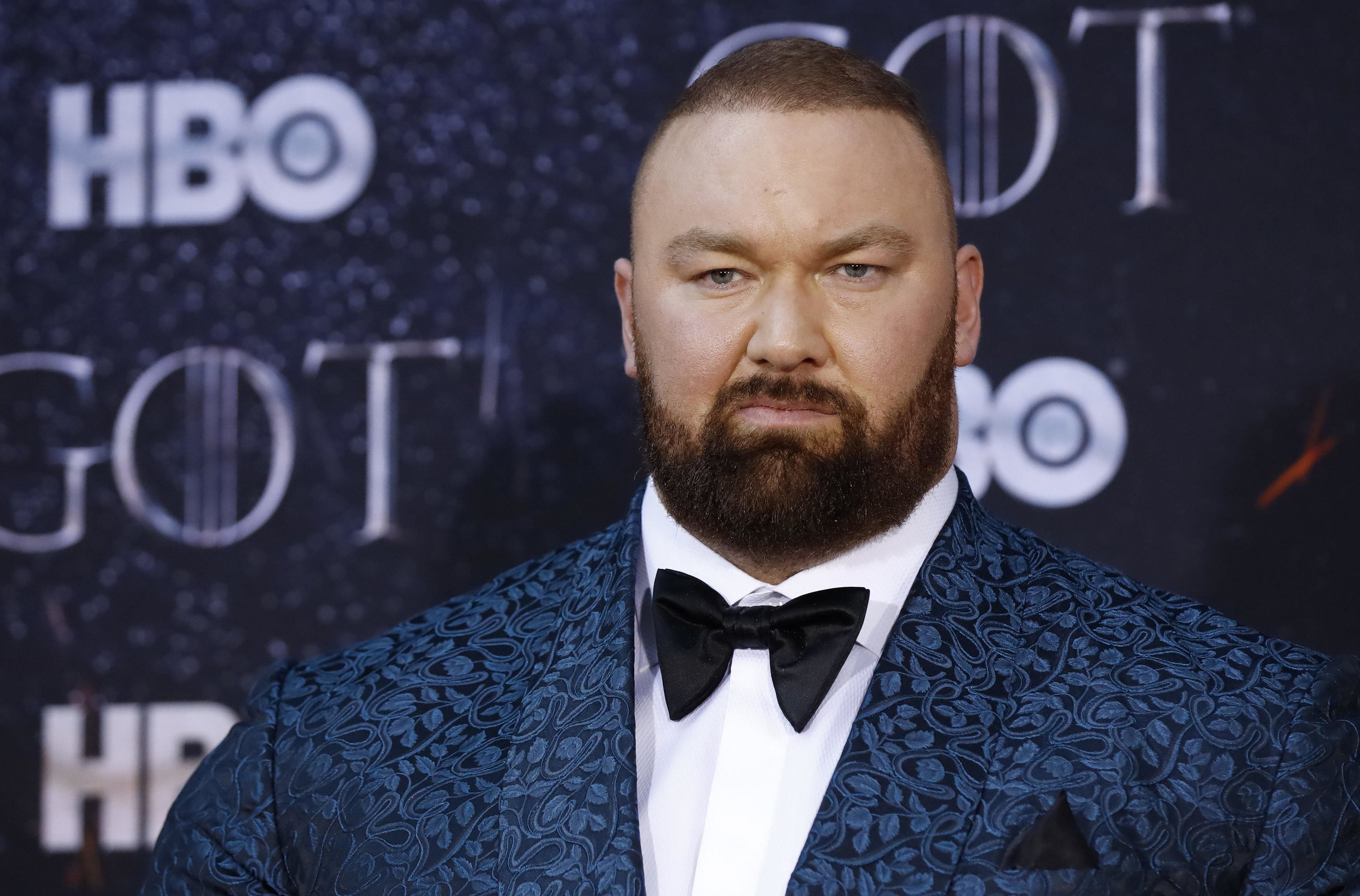 Hafthor Julius Bjornsson arrives on the red carpet at the Season 8 premiere of &#x27;Game of Thrones&#x27; at Radio City Music Hall