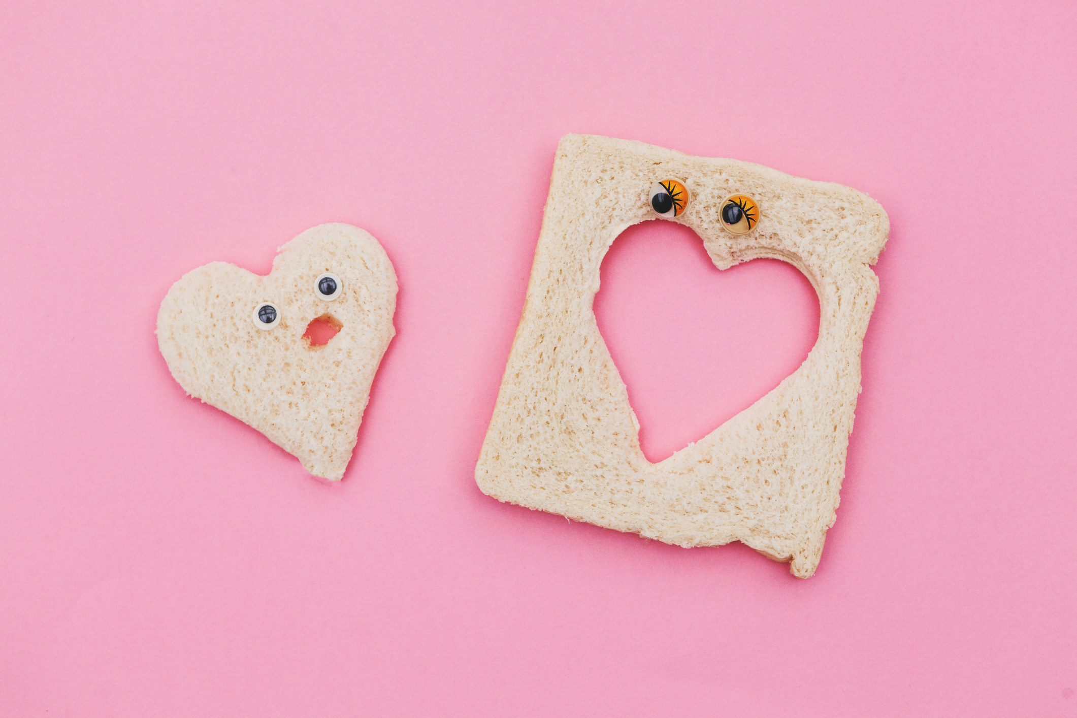 Heart-shaped bread