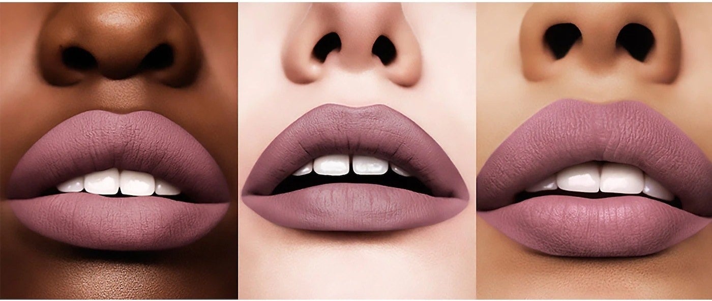 the lipstick shown on three different models