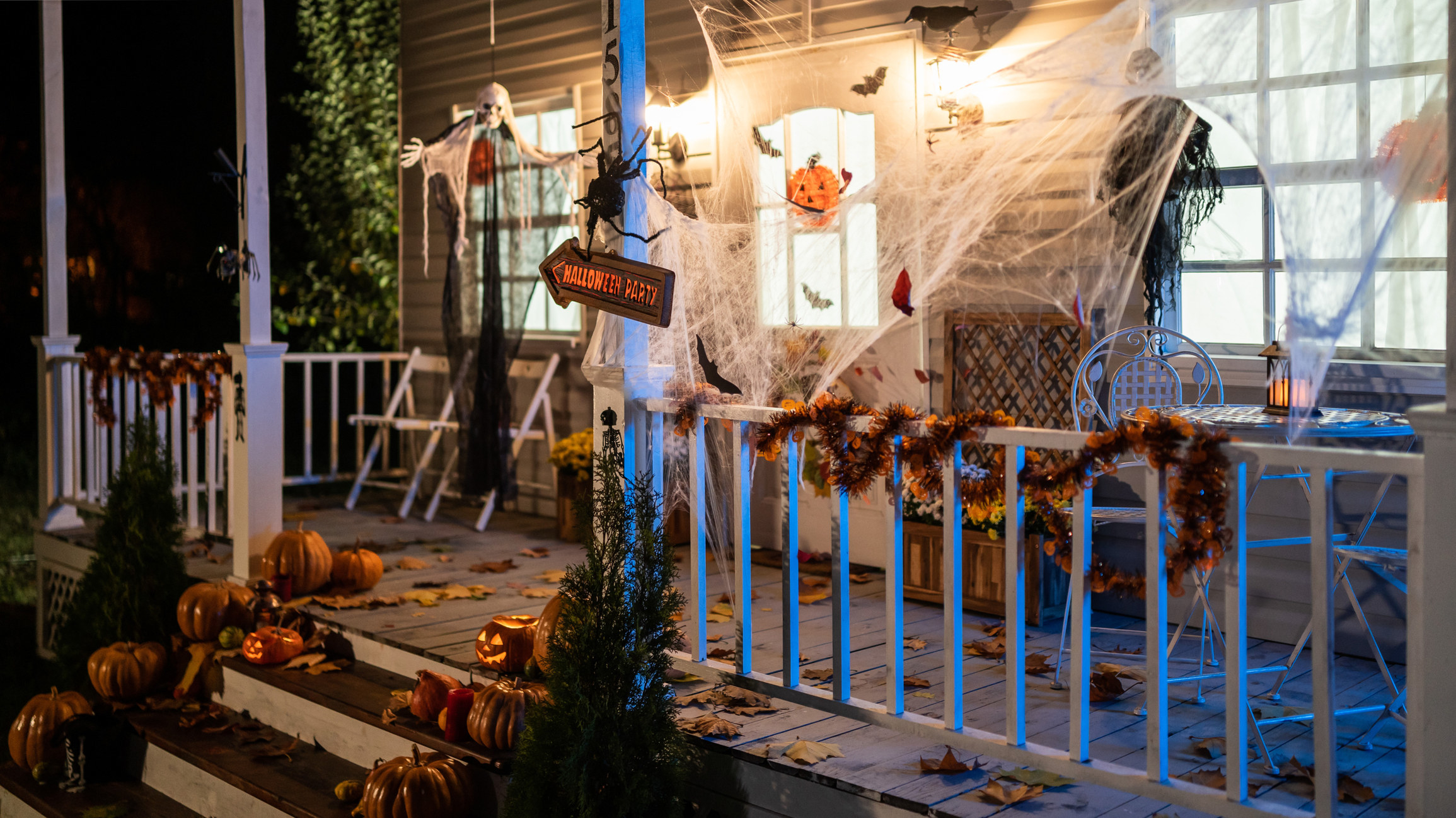 A house decorated for Halloween