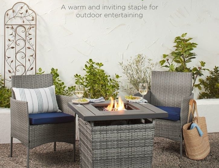 fire pit table in gray