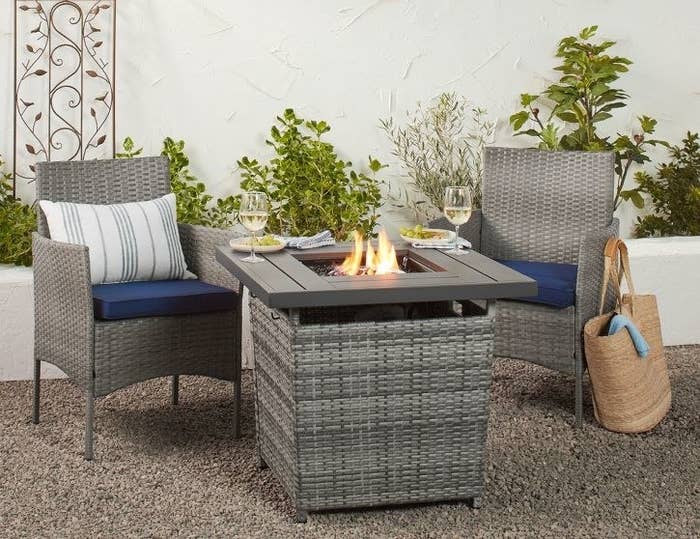 fire pit table in gray