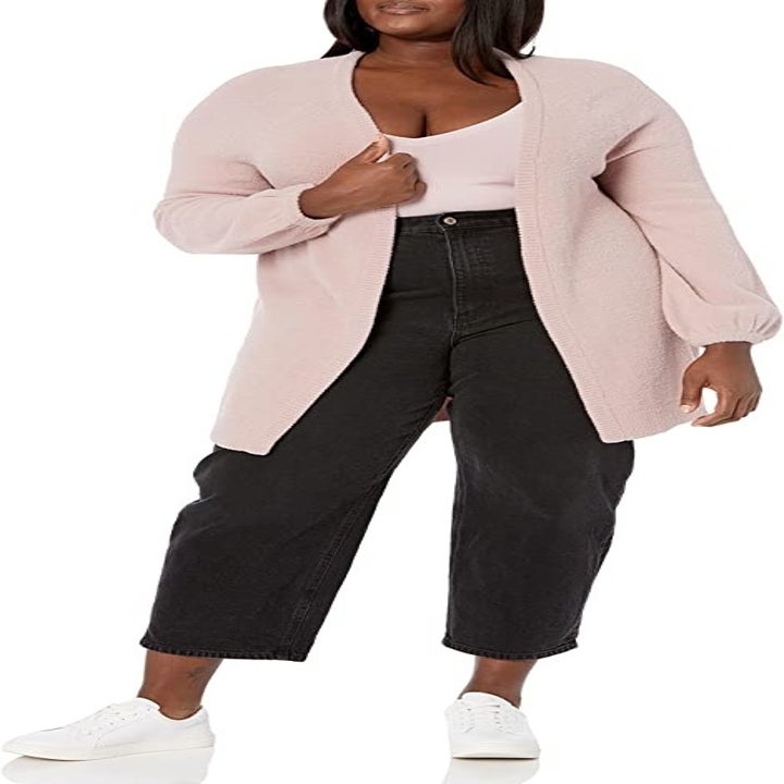 model wearing the sweater