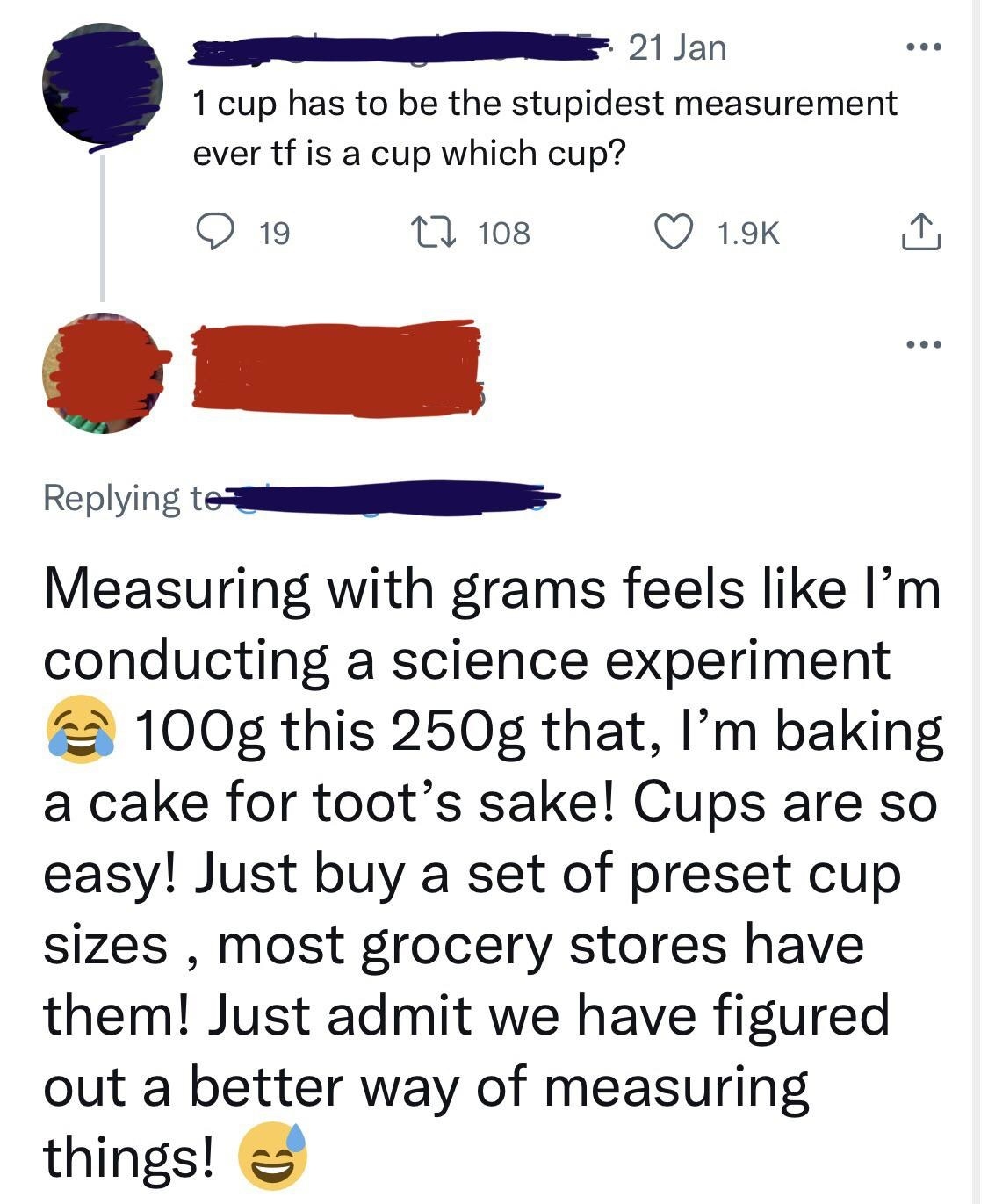 american complaining about measuring stuff in grams