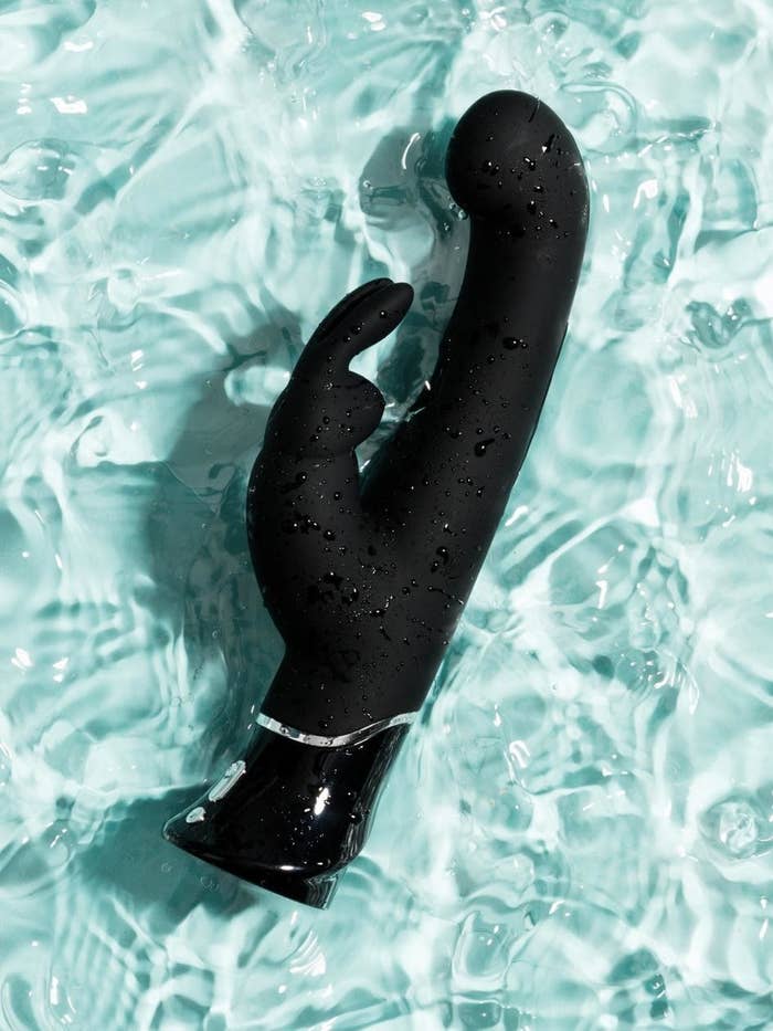 a rabbit-shaped vibrator in clear water