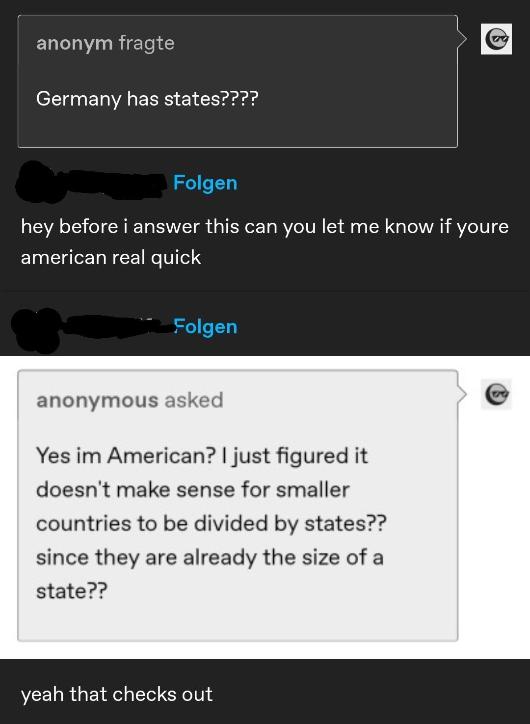 American who doesn&#x27;t understand that germany has states