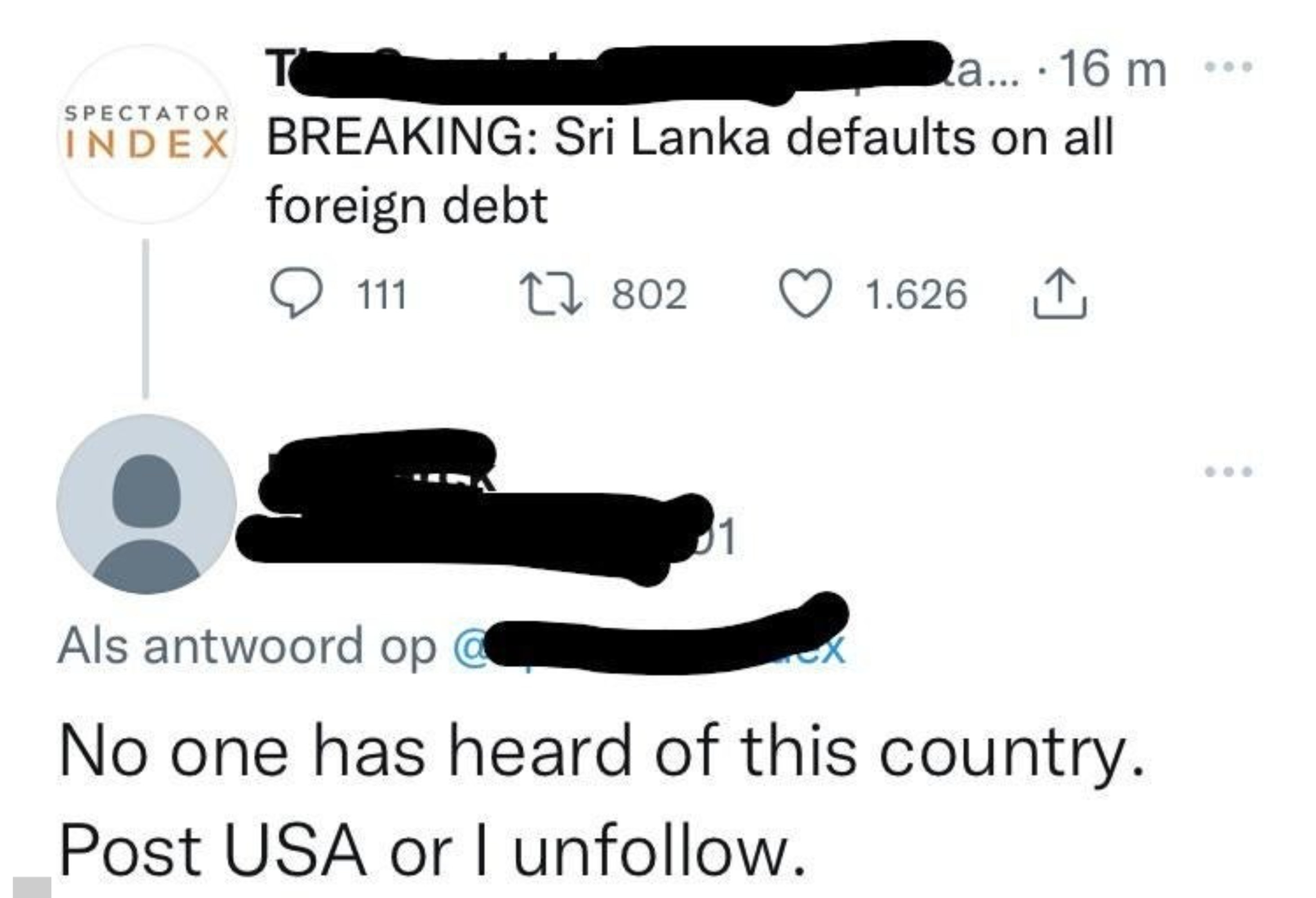 American saying they have never heard of sri lanka