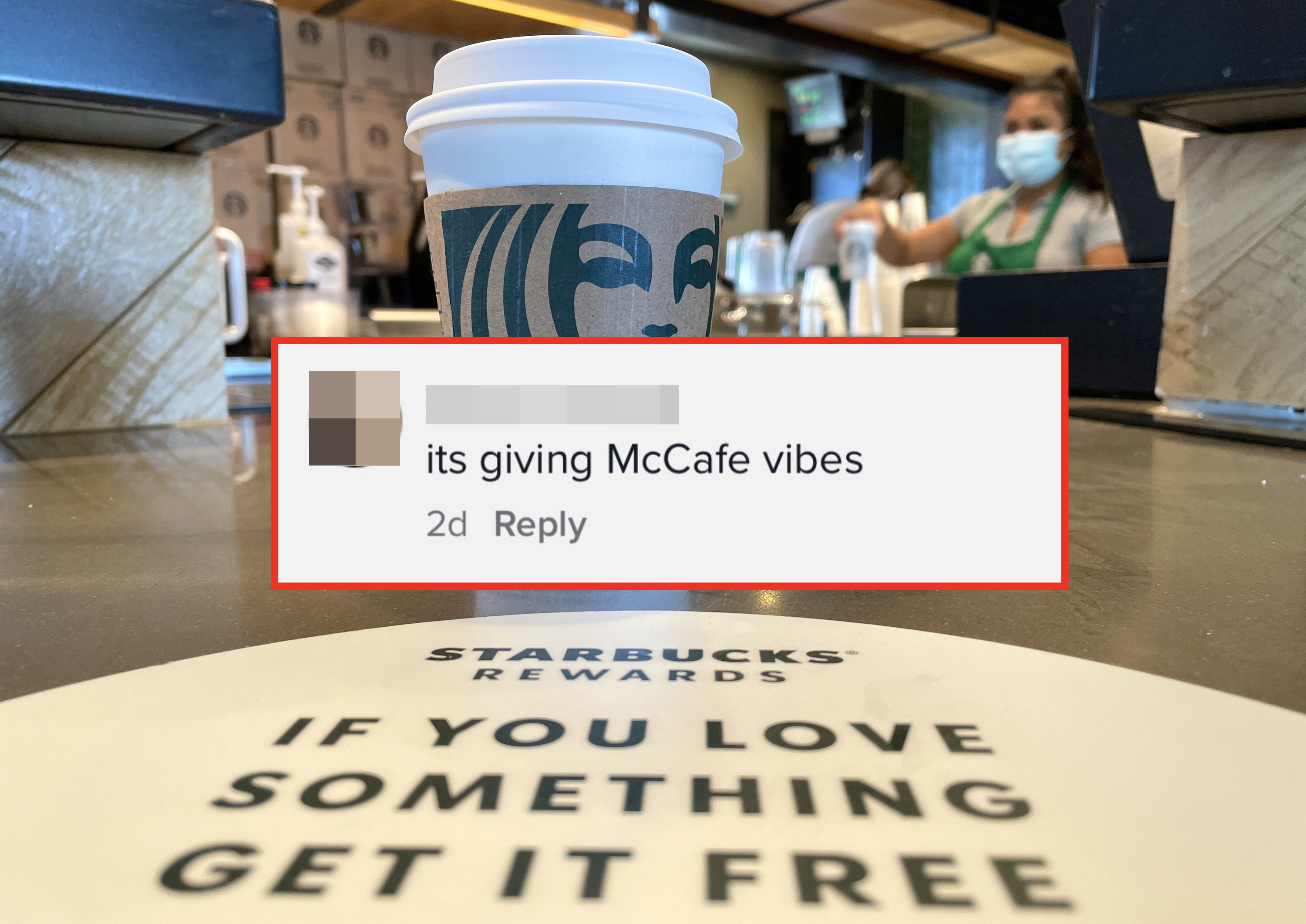 commenter saying it&#x27;s giving mccafe vibes