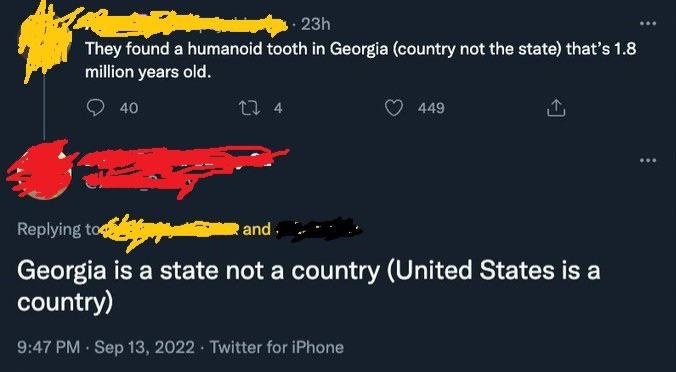 american who thinks georgia is only a state and not a country