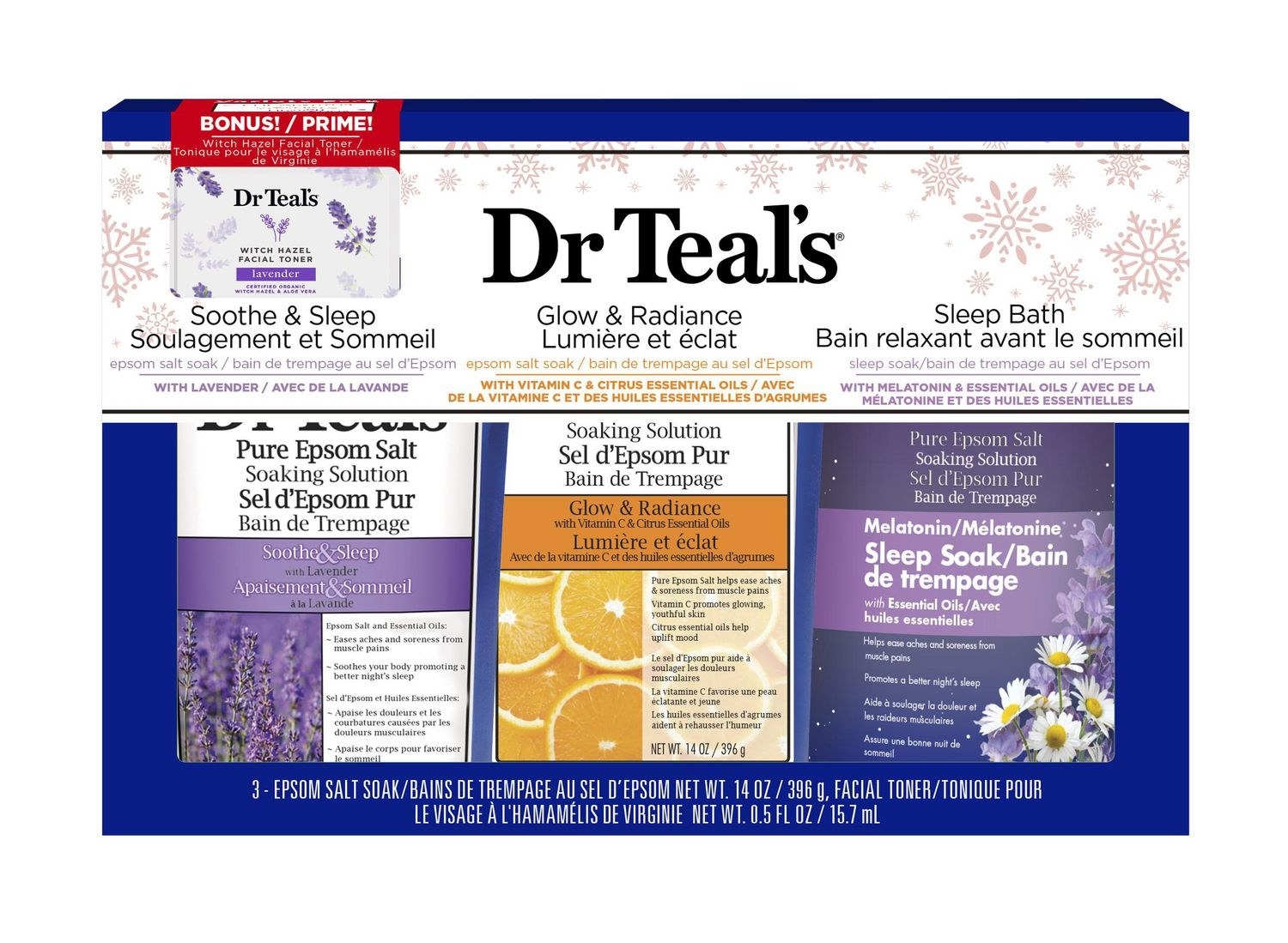dr teal&#x27;s gift set that includes 3 bottles