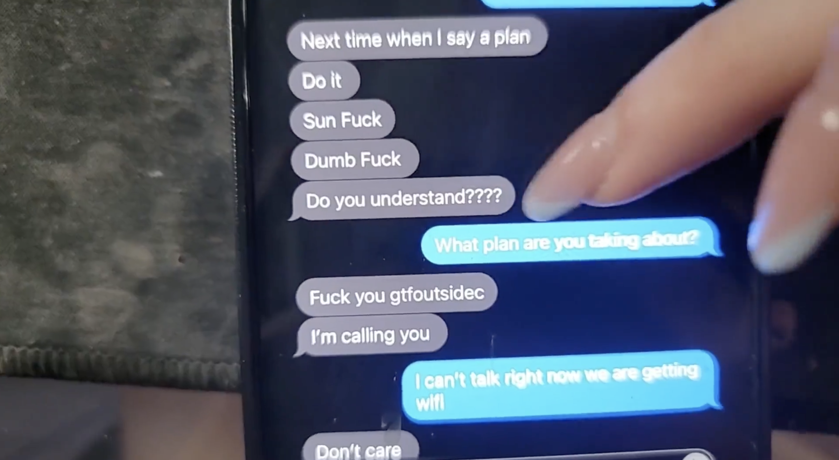 Texts between Amouranth and her husband, Nick Lee, show him calling her a &quot;dumb fuck&quot; and saying &quot;fuck you&quot; to her