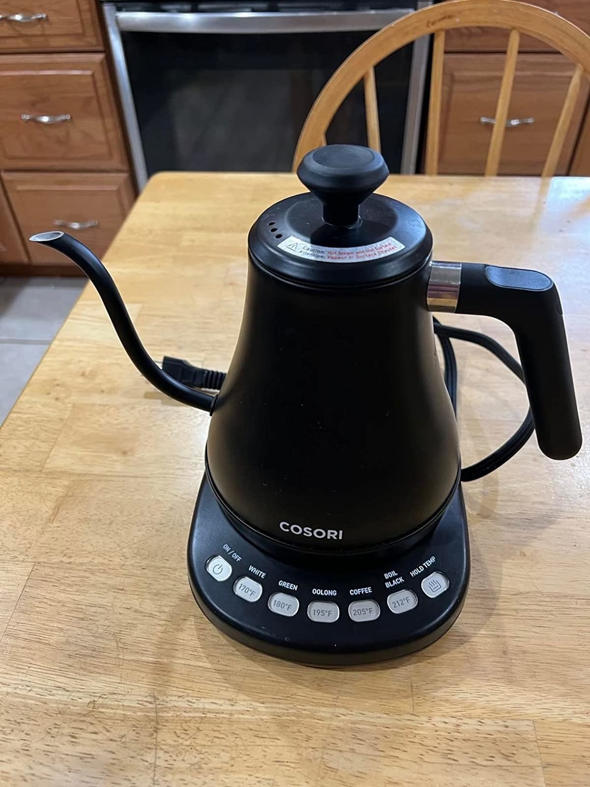 Reviewer image of black gooseneck kettle