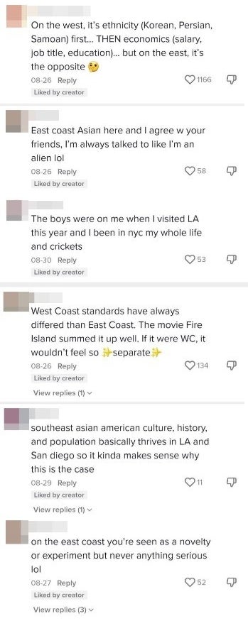 comments from TikTok with theories as to why beauty standards shift across the US