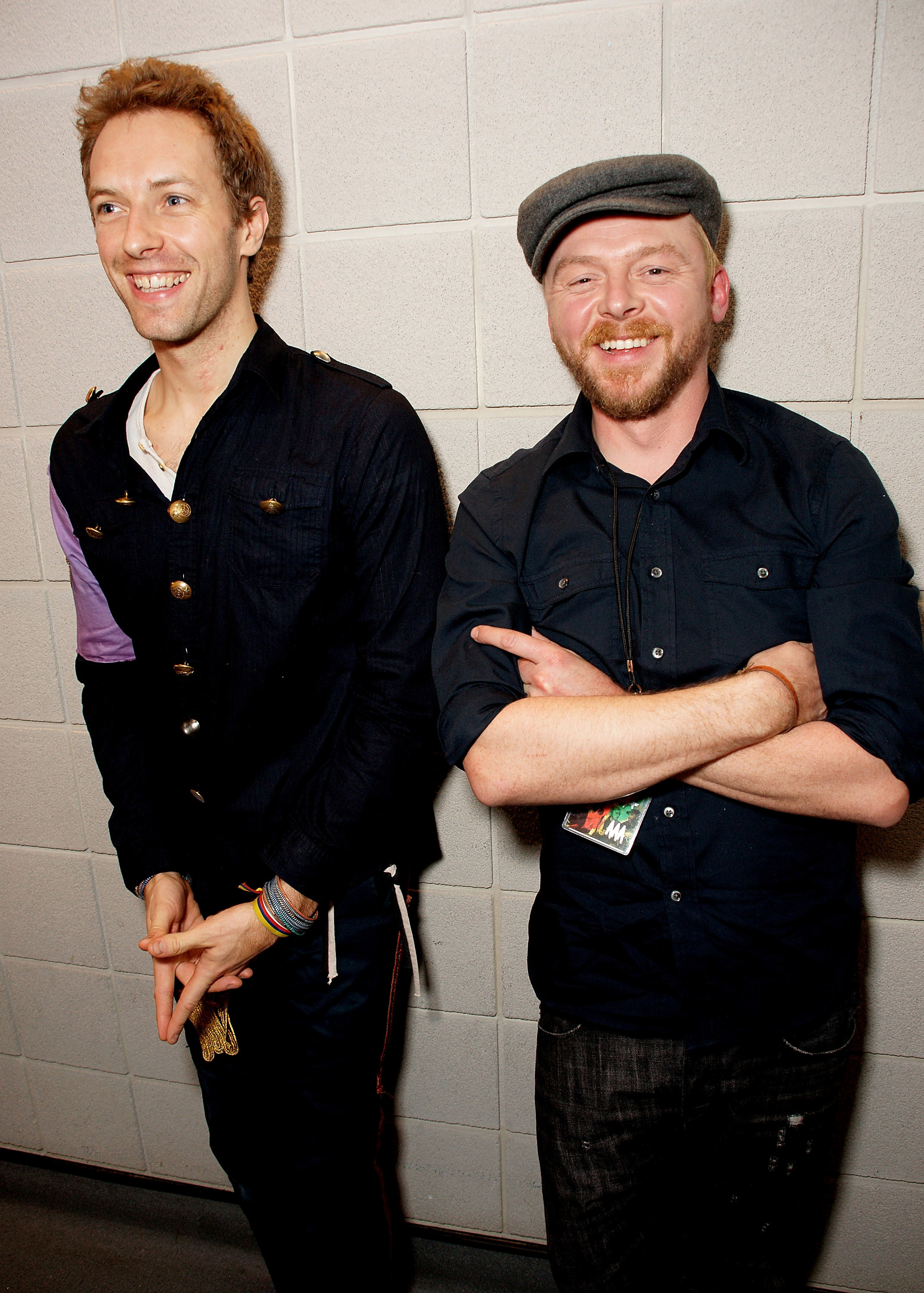 Chris Martin and Simon Pegg