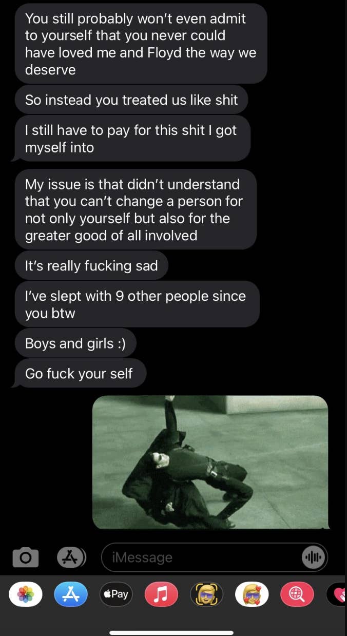 Text messages ending in, &quot;Go fuck your self&quot;