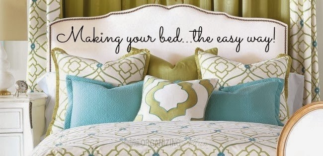 A blog post with a bed that says &quot;making your bed... the easy way!&quot;