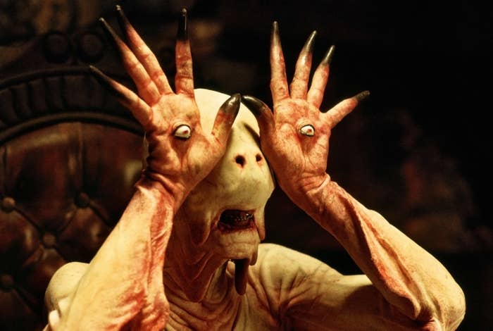 The Pale Man, a humanoid monster with his eyeballs in the palms of his hands