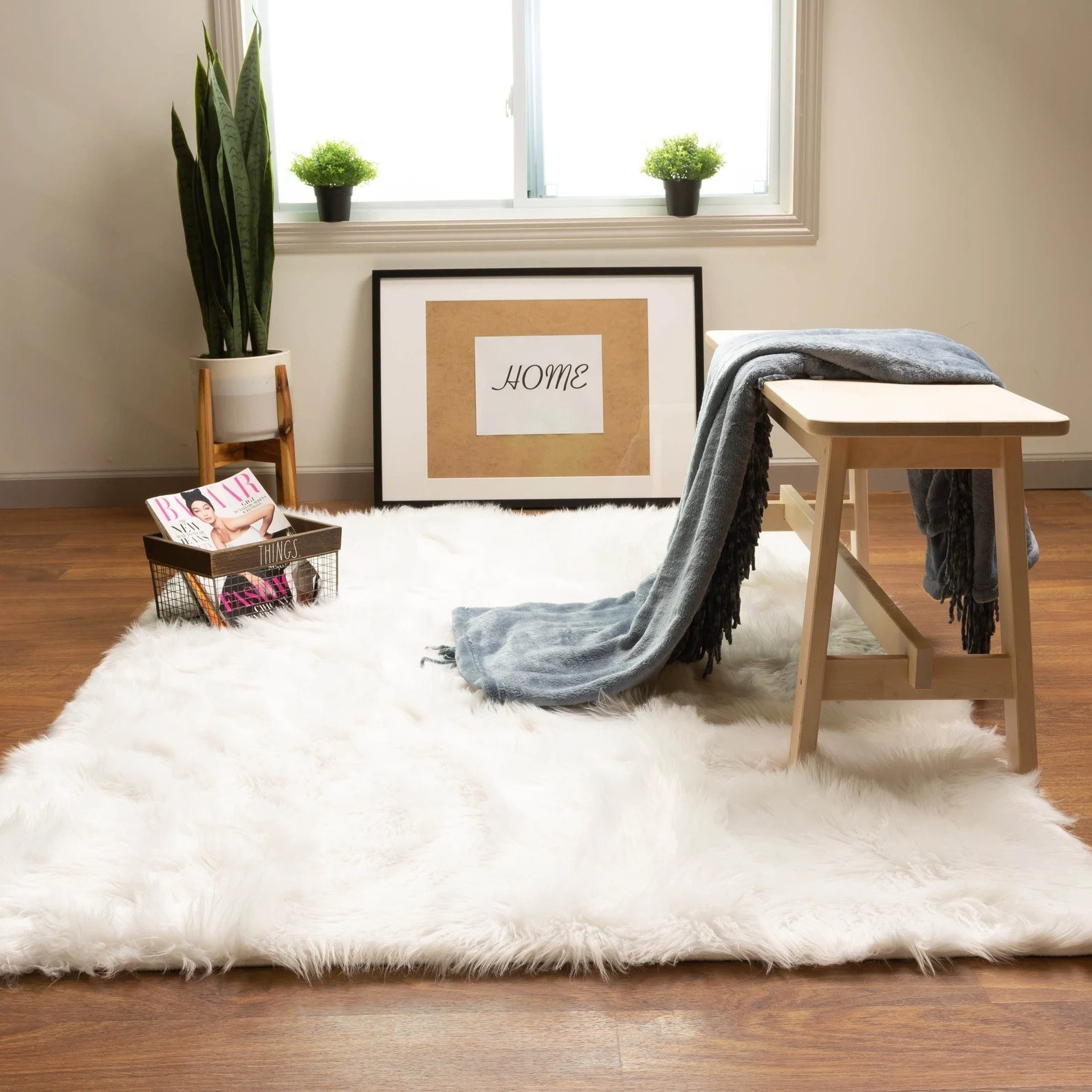 White area rug