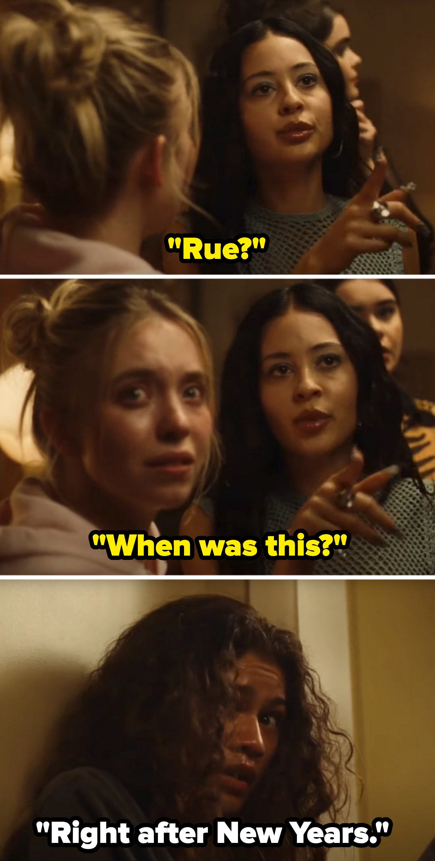 Maddy asks, &quot;Rue, when was this?&quot;