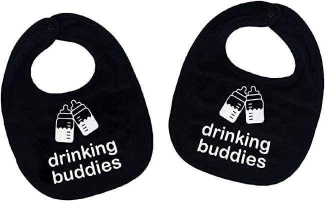 Two black bibs with 