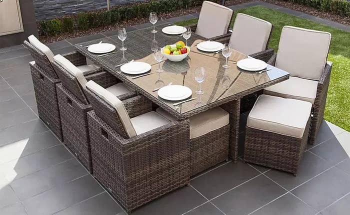 The outdoor dining set