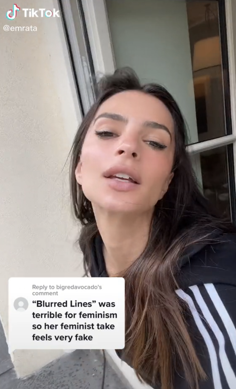 Screenshot of Emily Ratajkowski from TikTok