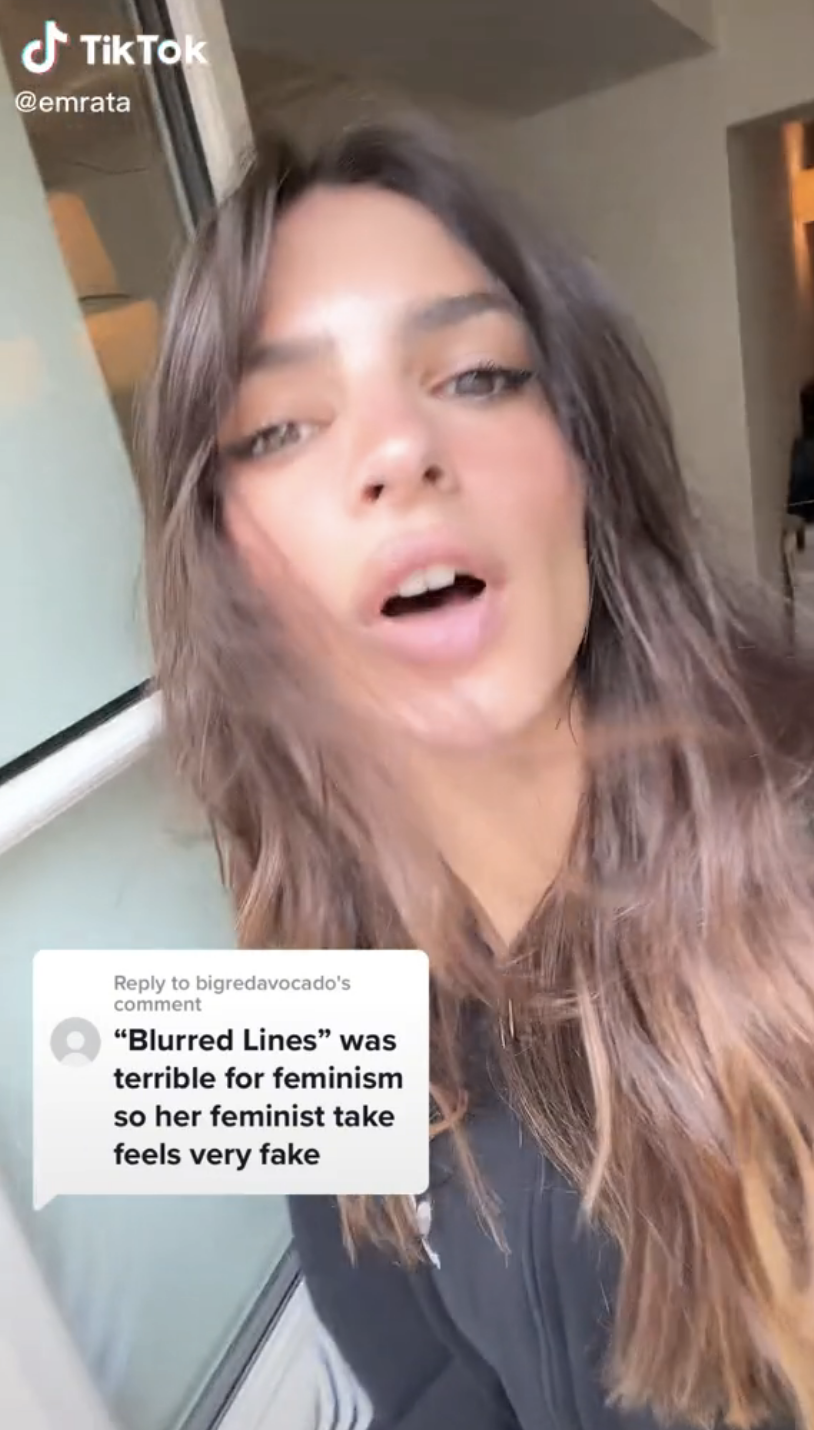 Screenshot of Emily Ratajkowski on TikTok