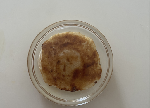 A pancake inside a clear epoxy