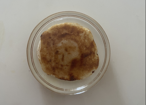 A pancake inside a clear epoxy