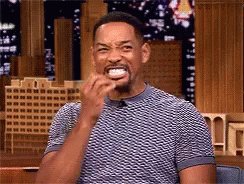will smith biting his nails and clapping his hands