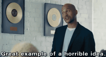 Keegan-Michael Key as a record label owner in &quot;Pitch Perfect 2&quot; saying &quot;Great example of a horrible idea&quot;