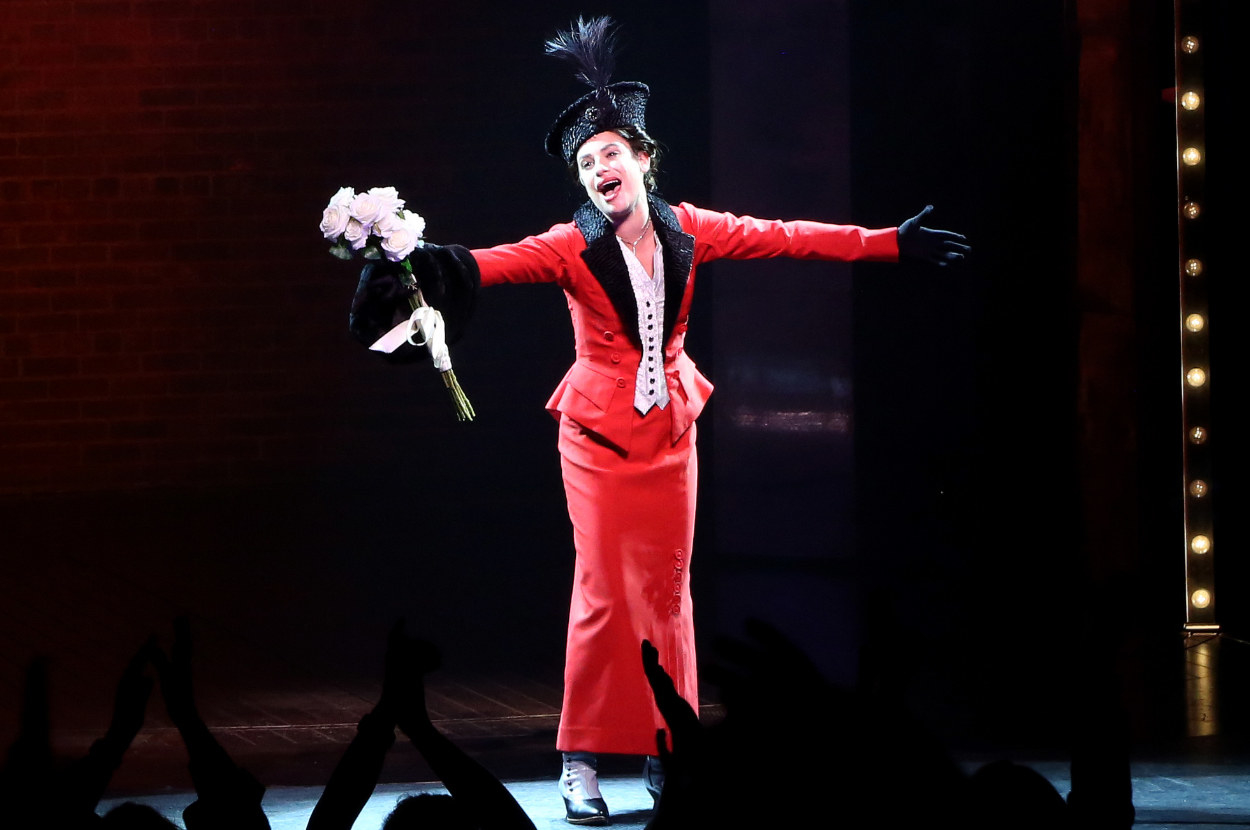lea michelle in character on stage