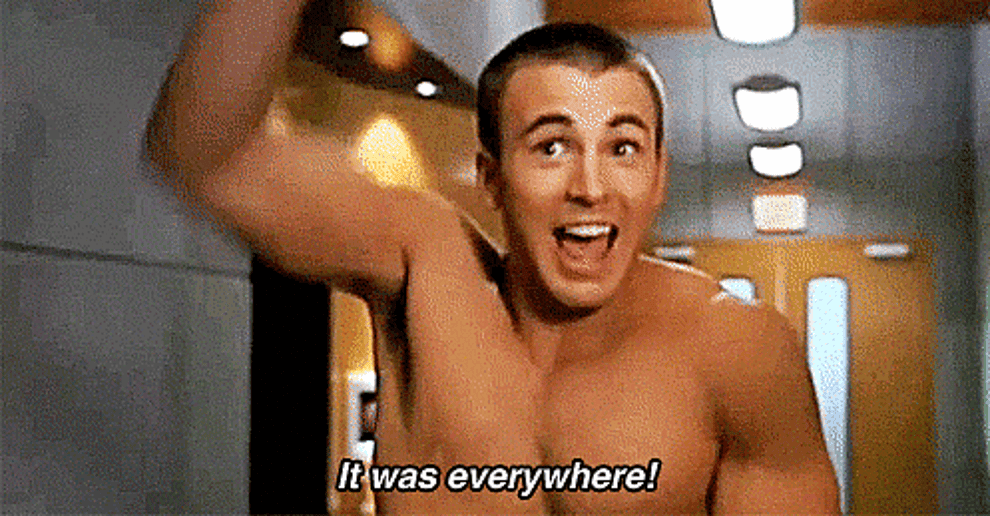 Chris Evans as Human Torch in &quot;Fantastic Four&quot; saying &quot;It was everywhere&quot;