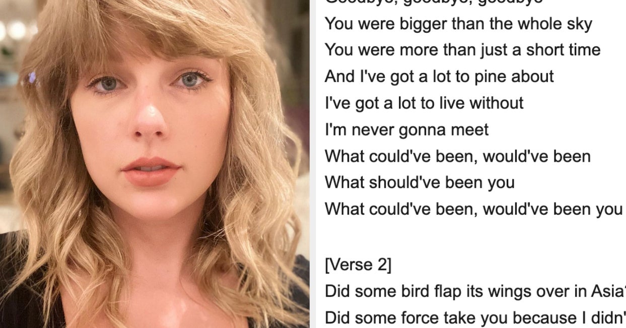 The meaning of this lyric only just hit me now! What Taylor lyrics