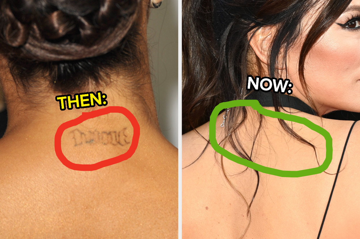 &quot;Nine&quot; visible on the back of her neck and then gone