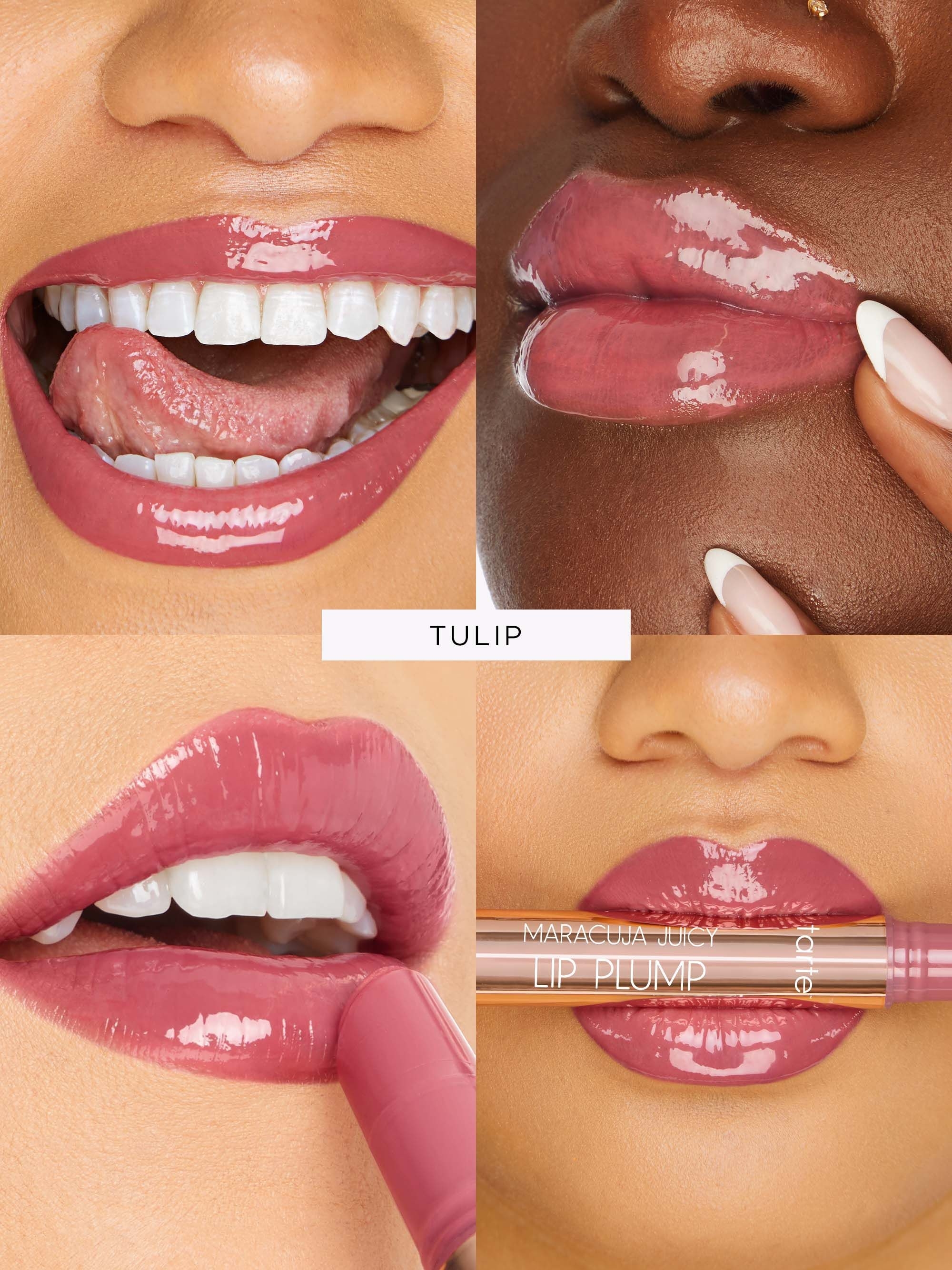 Models with different skintone wearing the lip plumper