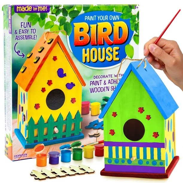 Hand painting birdhouse