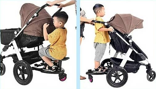 Child using ride board both ways