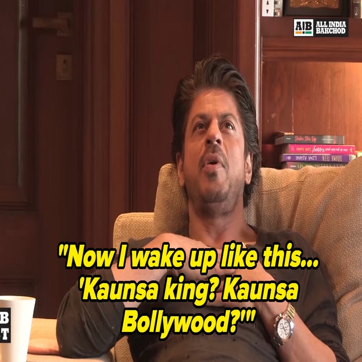 Shahrukh Khan resting his head on a cushion