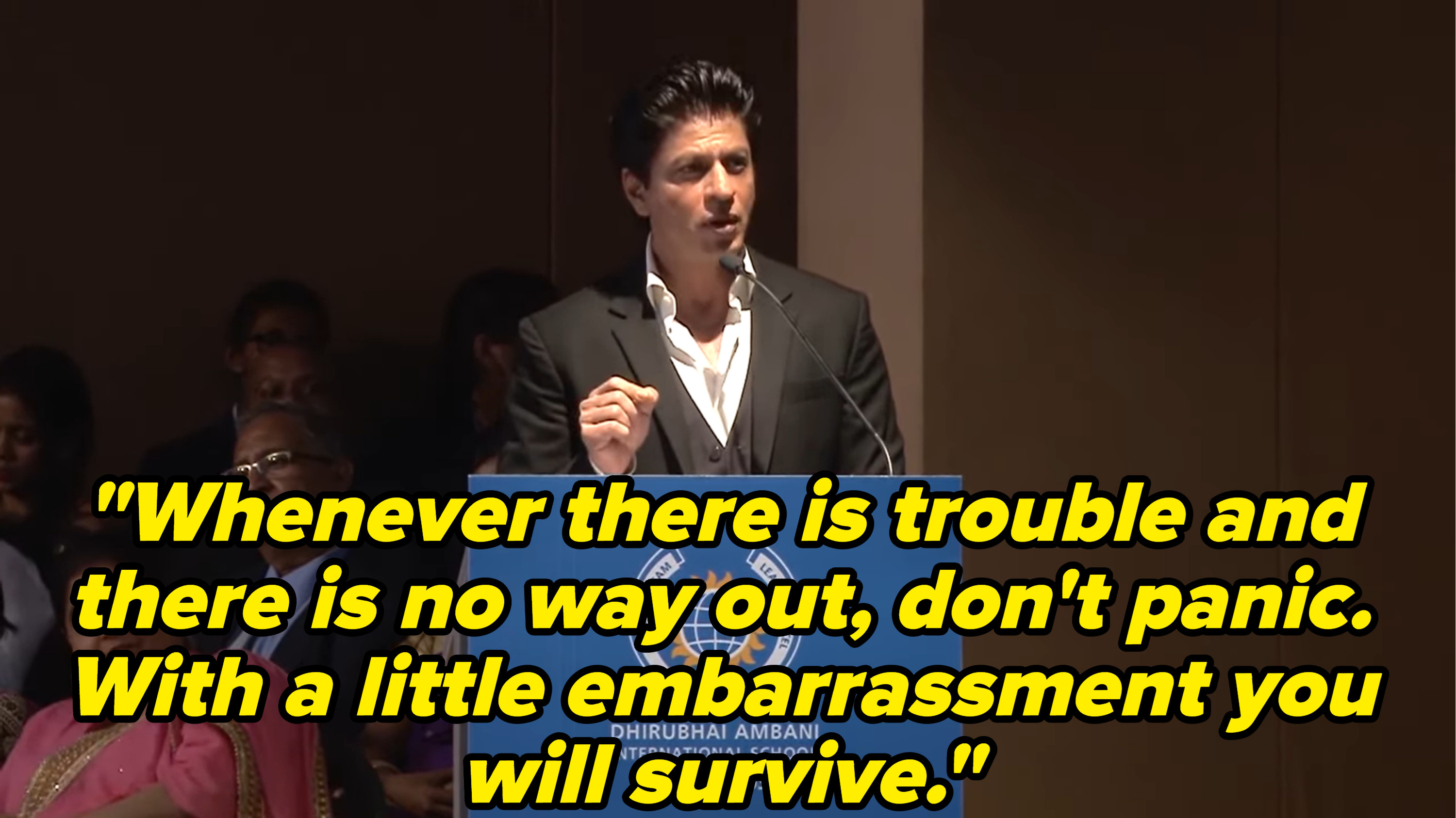 Shahrukh Khan giving a speech